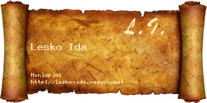 Lesko Ida névjegykártya
